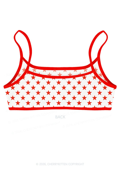Red Slxt Star Y2K Print Super Crop Cami Cherrykitten