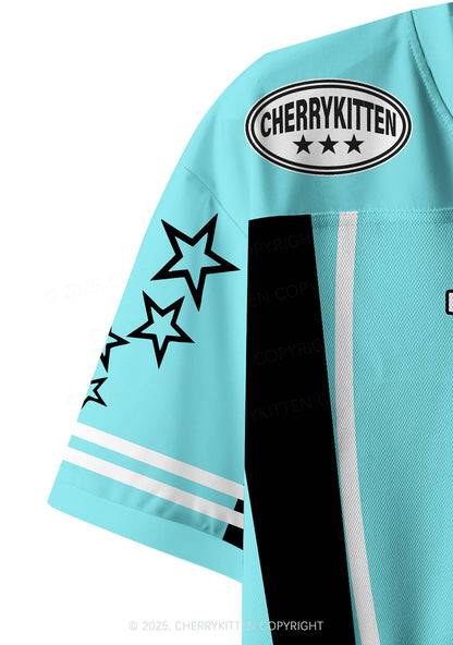 Custom Blue Whos A Good Boy Y2K Crop Sport Jersey Shirts Cherrykitten
