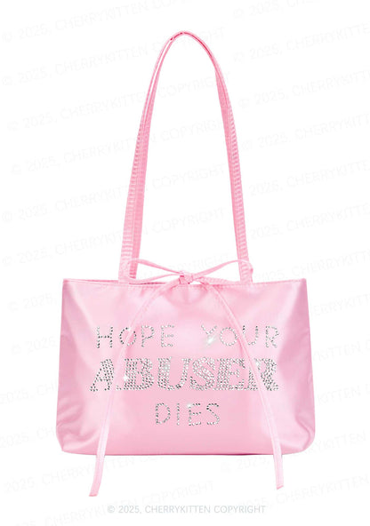 Rhinestone Abuser Dies Y2K Satin Bags Cherrykitten