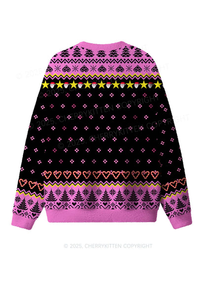 Ho Ho Ho Bxxches Y2K Christmas Knit Sweatshirt Cherrykitten
