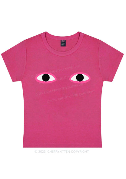 Curvy Artistic Eyes Y2K Baby Tee Cherrykitten
