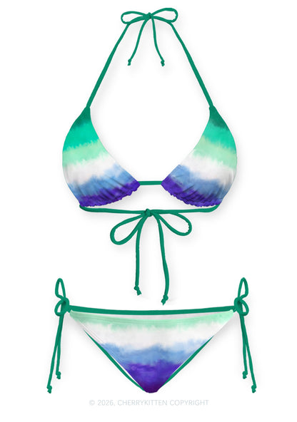 Gay Flag Pride Y2K Print Bikini Set Cherrykitten