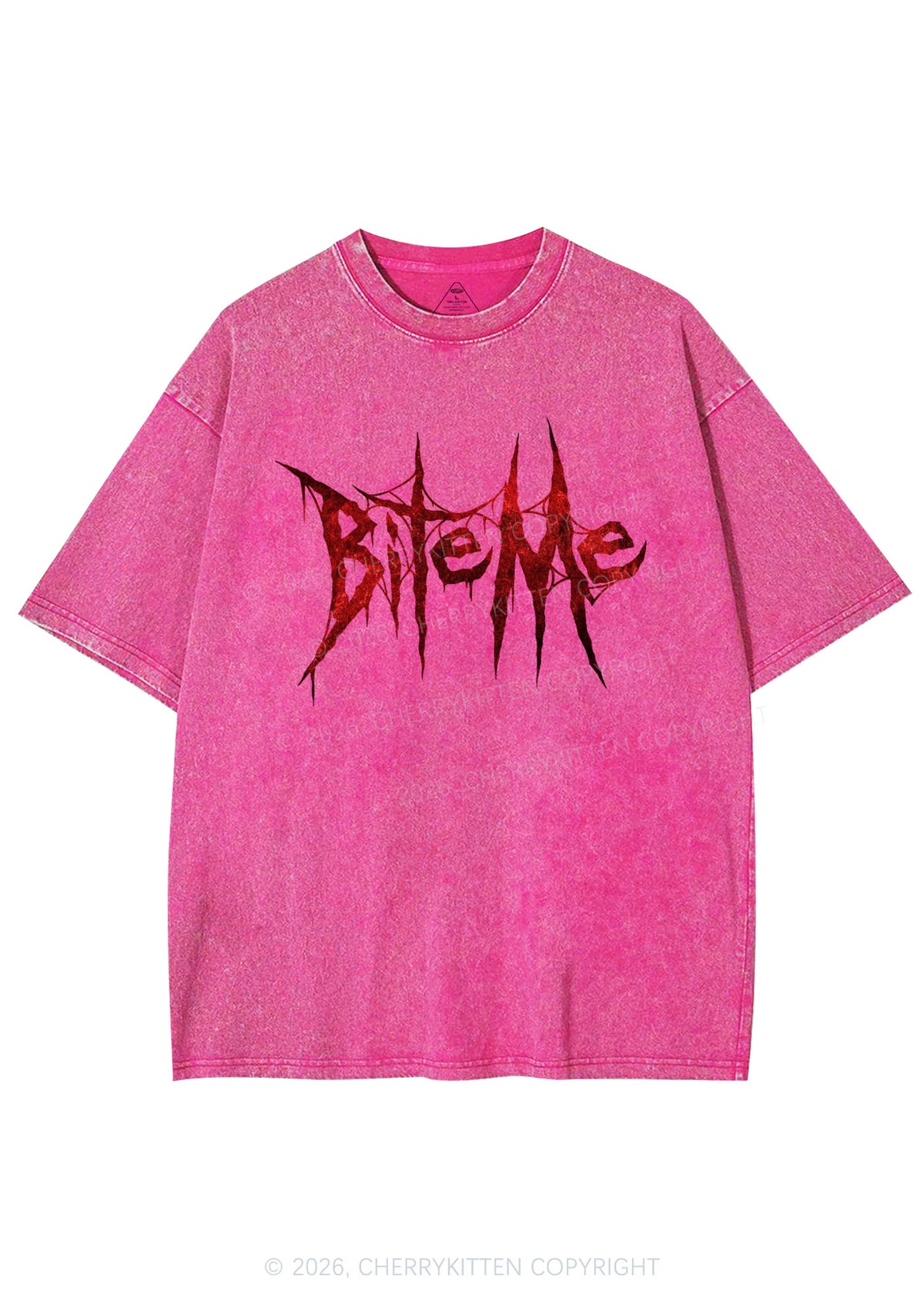 Halloween Bite Me Y2K Shirts Washed Tee Cherrykitten