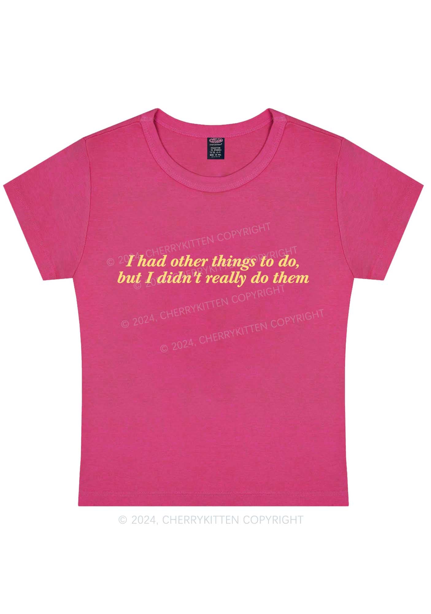 Curvy I Had Other Things Y2K Baby Tee Cherrykitten