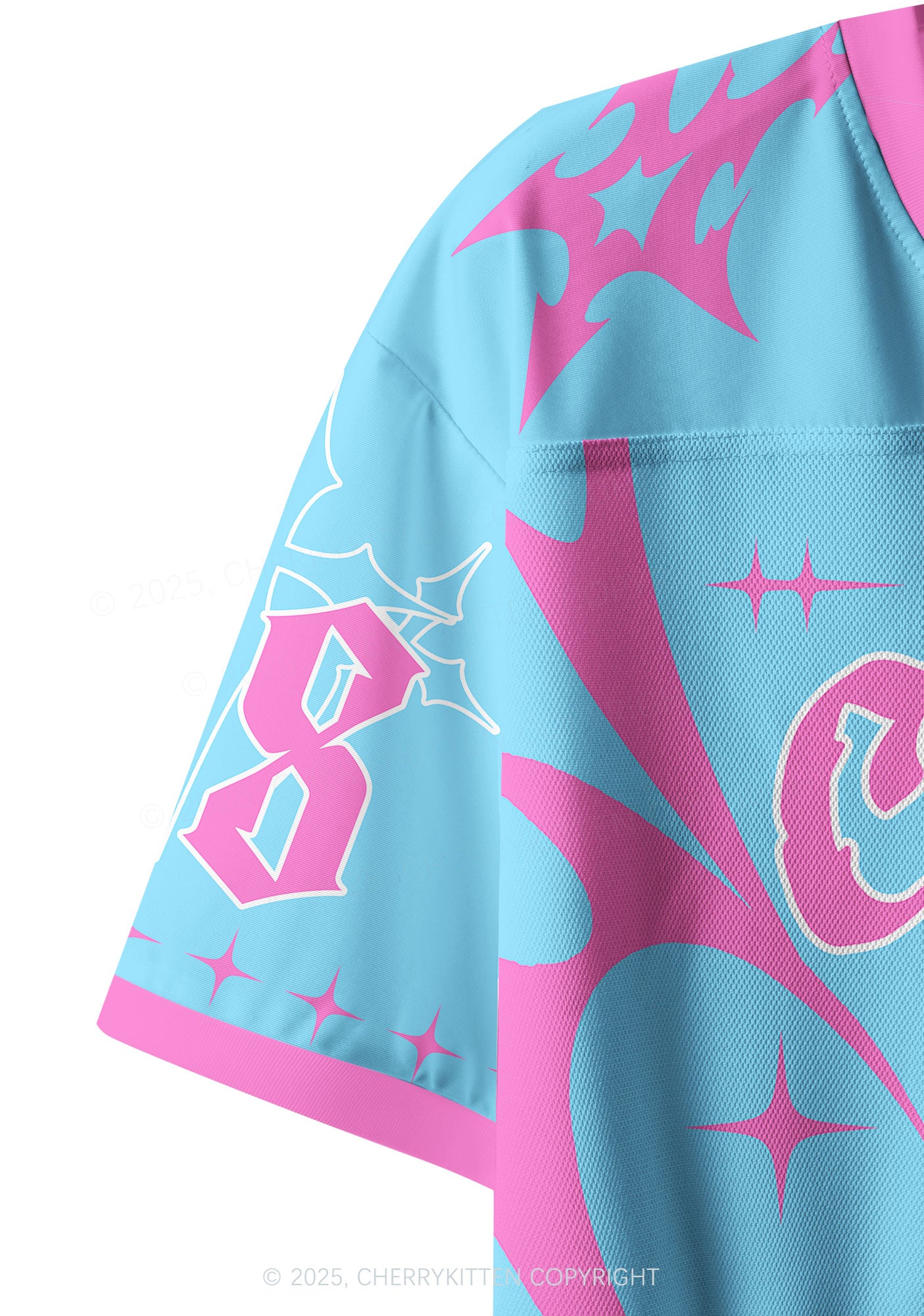 Custom Blue Star Cxxt Y2K Crop Sport Jersey Shirts Cherrykitten