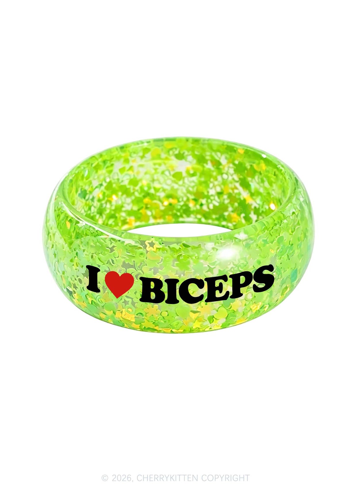 I Love Biceps Y2K Cuff Bangle Cherrykitten