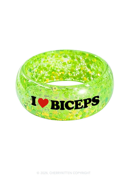 I Love Biceps Y2K Cuff Bangle Cherrykitten