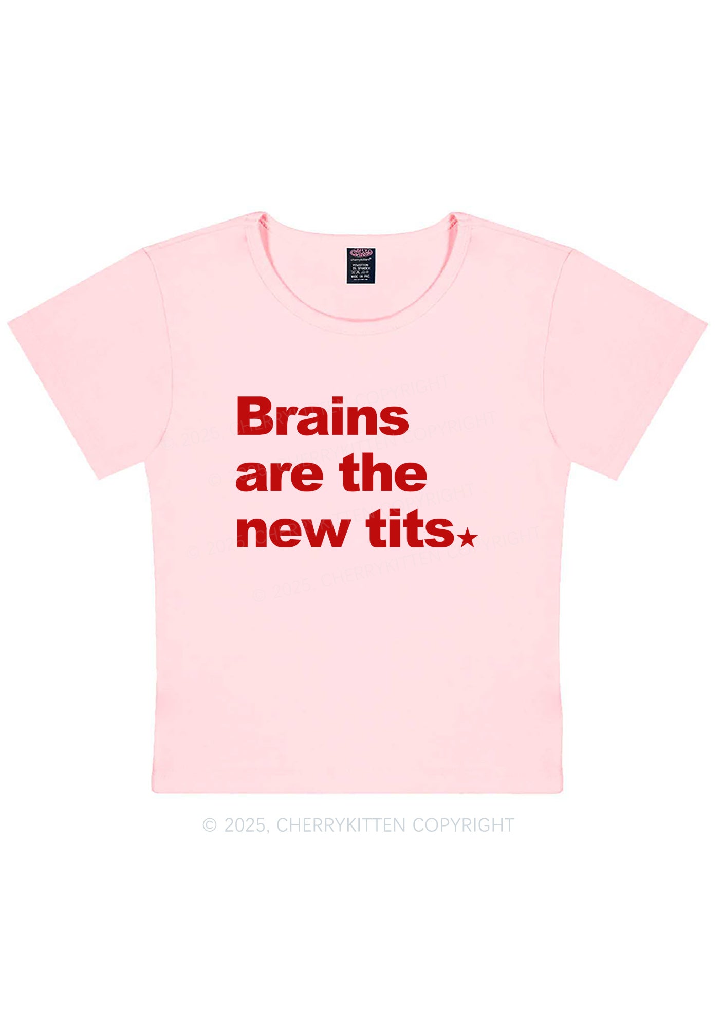 Brains Are New Txts Y2K Baby Tee Cherrykitten