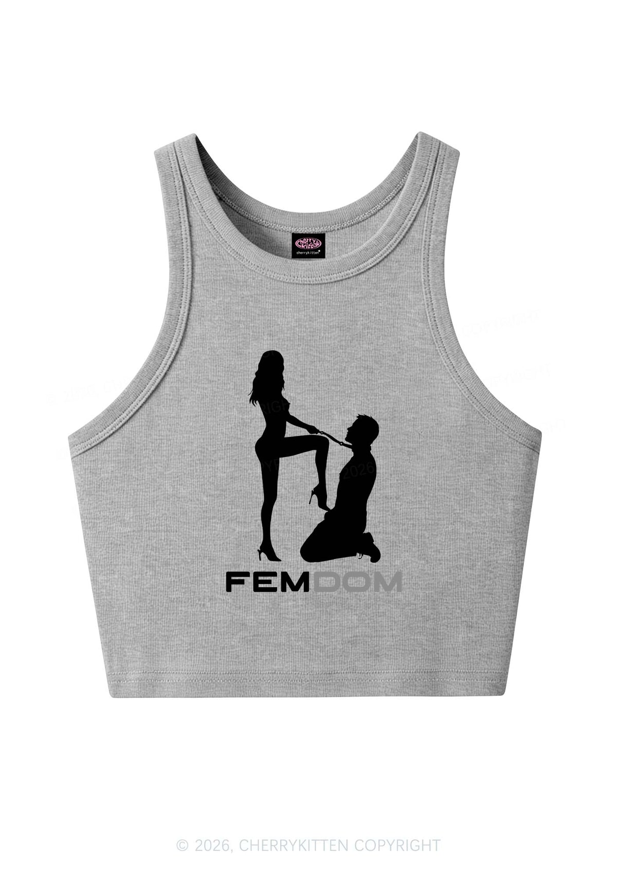 Femdom Silhouette Y2K Crop Tank Top Cherrykitten