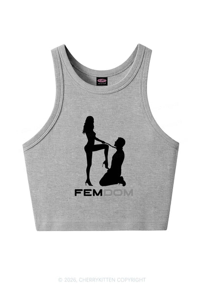 Femdom Silhouette Y2K Crop Tank Top Cherrykitten
