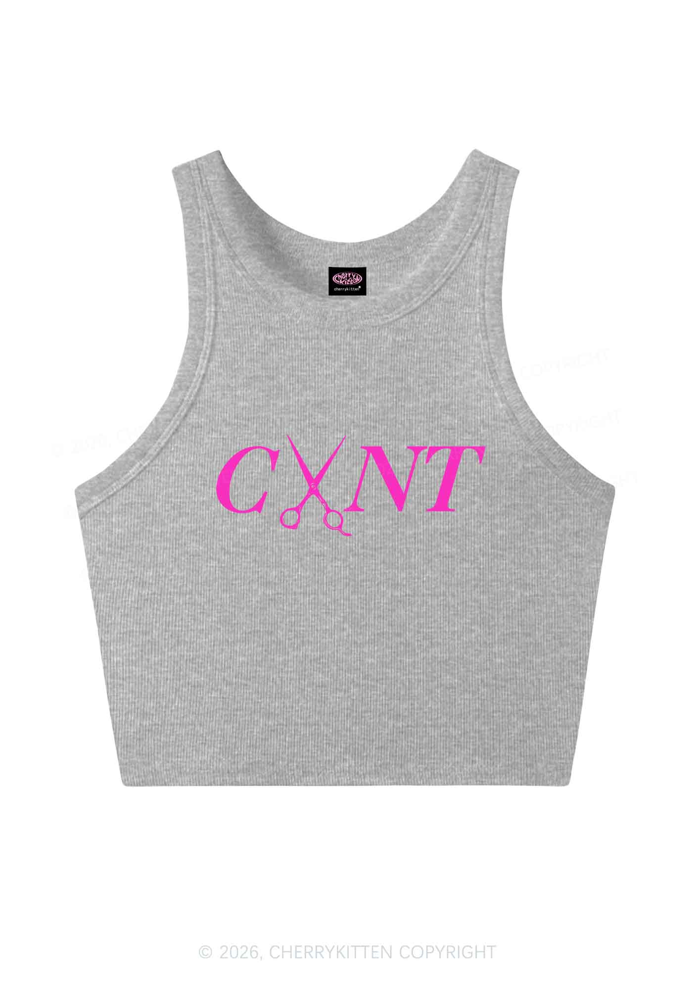 Pink Scissors Cxxt Pride Y2K Crop Tank Top Cherrykitten