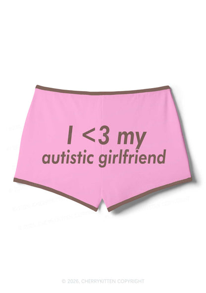 I Love My Autistic GF Valentine's Day Y2K Booty Shorts Cherrykitten