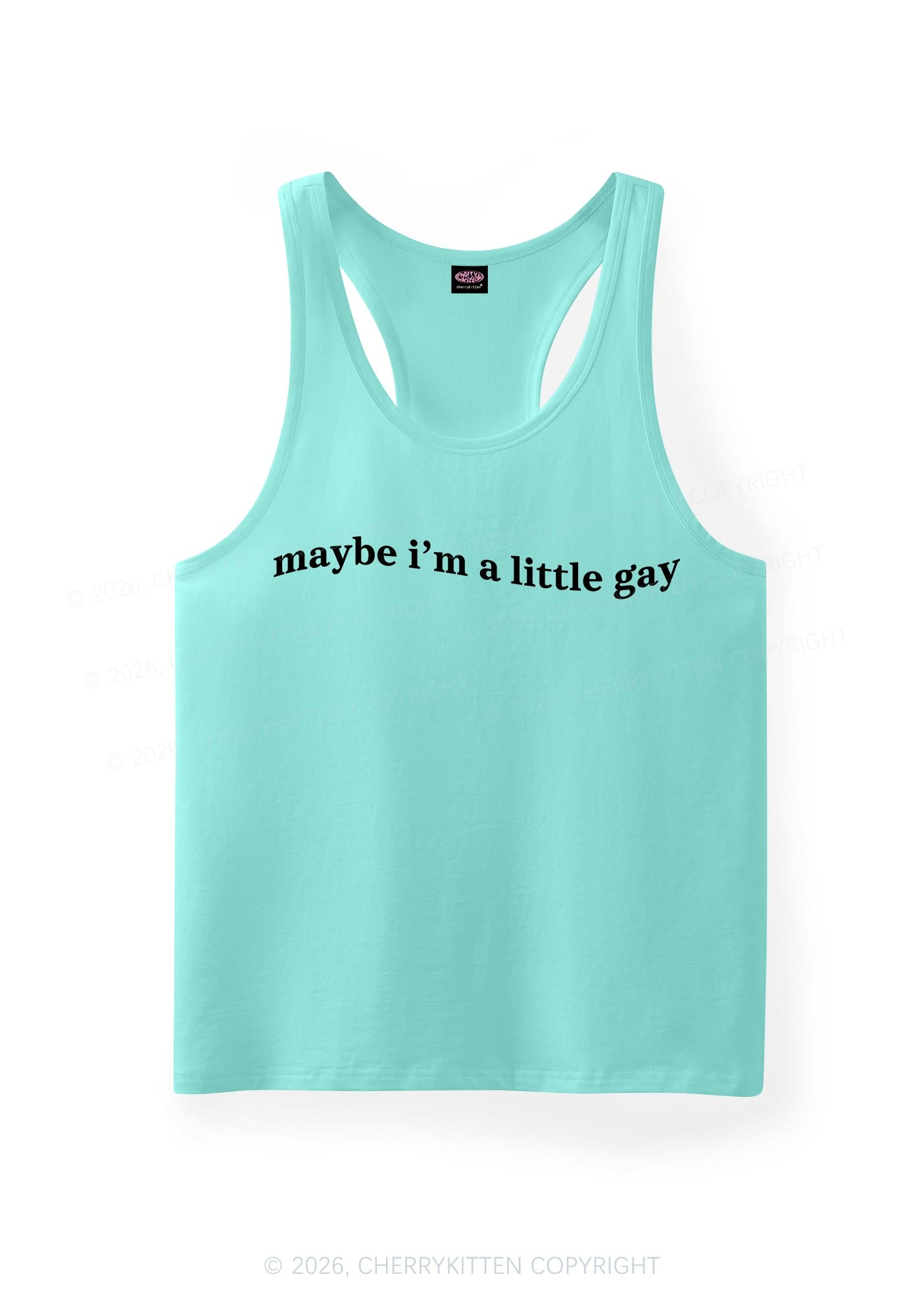 Maybe Im A Little Gay Pride Y2K Men Racerback Tank Top Cherrykitten