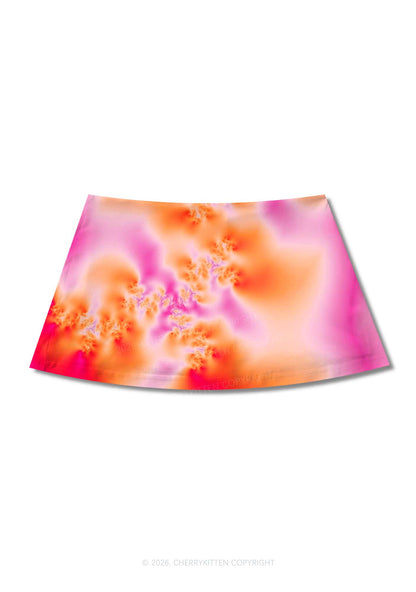 Lesbian Thermal Pride Y2K Print Mini Skirt Cherrykitten