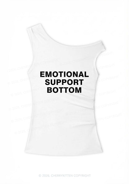 Emotional Support Bottom Pride Y2K Off Shoulder Tank Top Cherrykitten