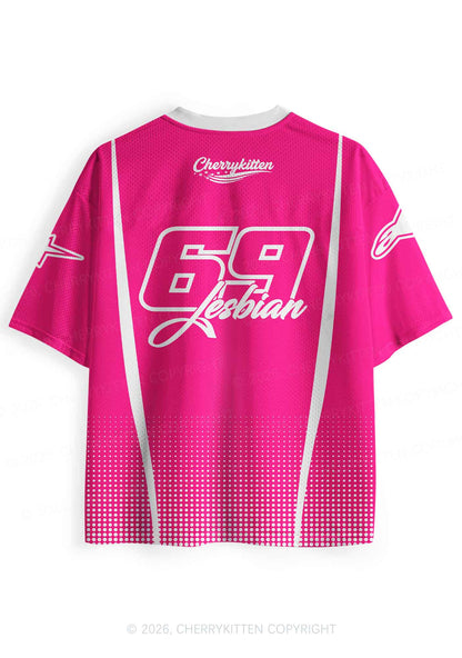 Im Not Lesbian But My Wife Is Pride Y2K Sport Jersey Shirts Cherrykitten