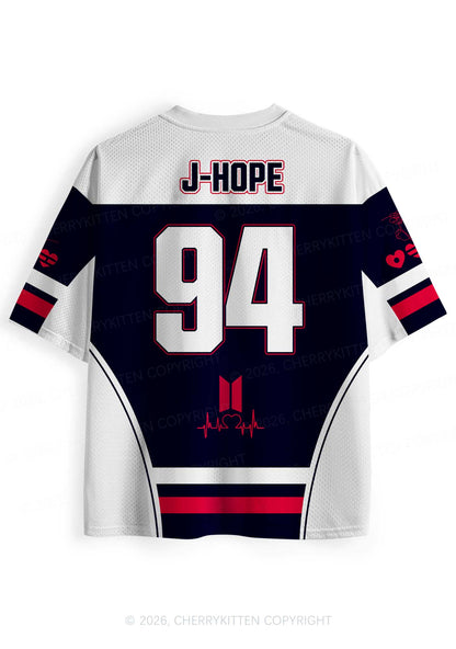 Black Korean Boys Y2K Sport Jersey Shirts Cherrykitten