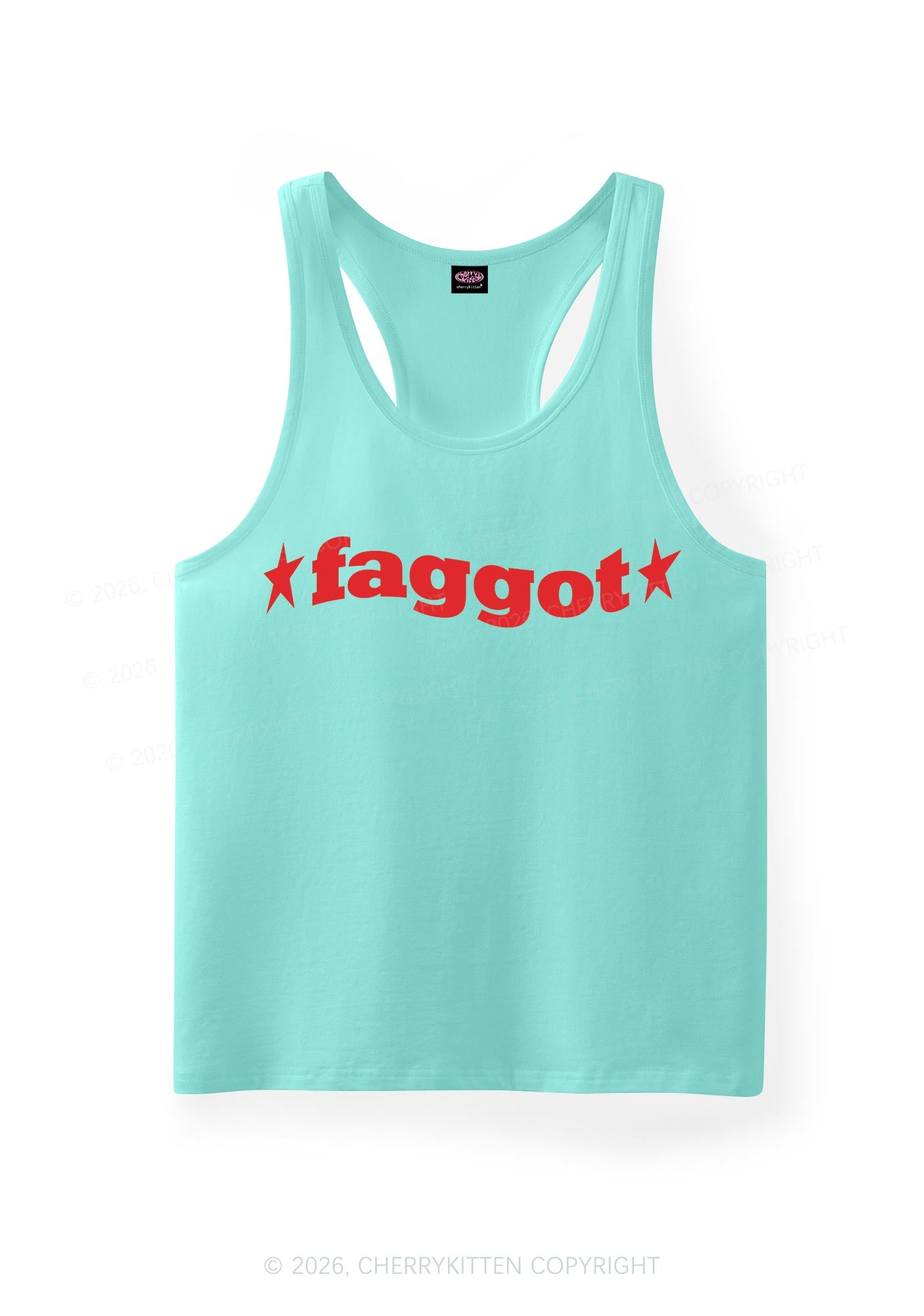Red Faggot Pride Y2K Men Racerback Tank Top Cherrykitten