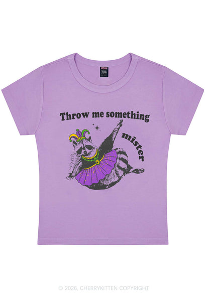 Throw Me Something Mister Raccoon Y2K Baby Tee Cherrykitten