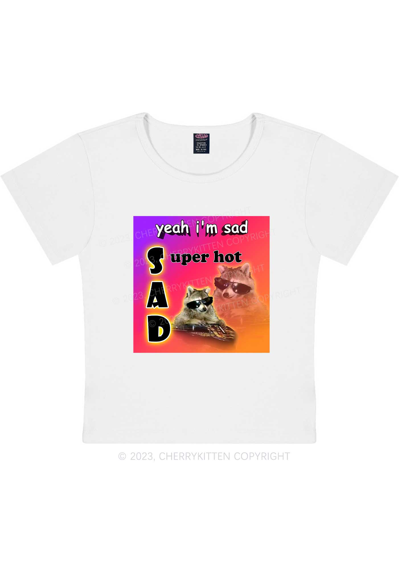 Curvy I'm Sad Y2K Baby Tee Cherrykitten