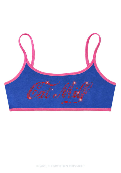 Rhinestone Cat Mxxf Y2K Super Crop Cami Cherrykitten