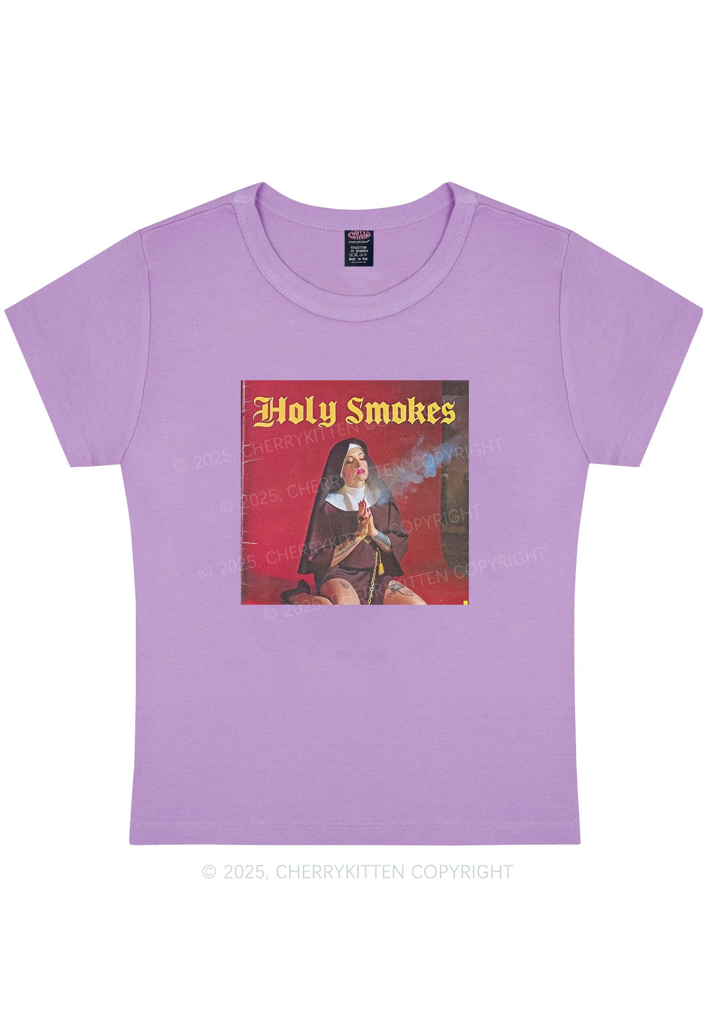 Holy Smokes Y2K Baby Tee Cherrykitten