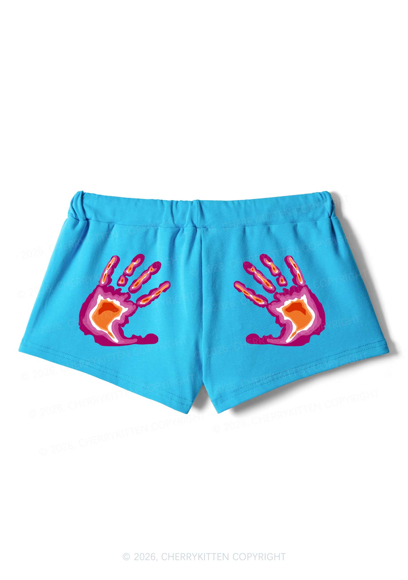 Lesbian Thermal Hands Pride Y2K Drawstring Mini Shorts Cherrykitten