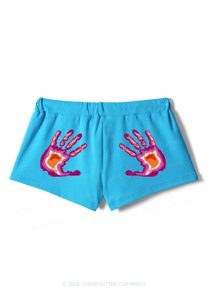 Lesbian Thermal Hands Pride Y2K Drawstring Mini Shorts Cherrykitten