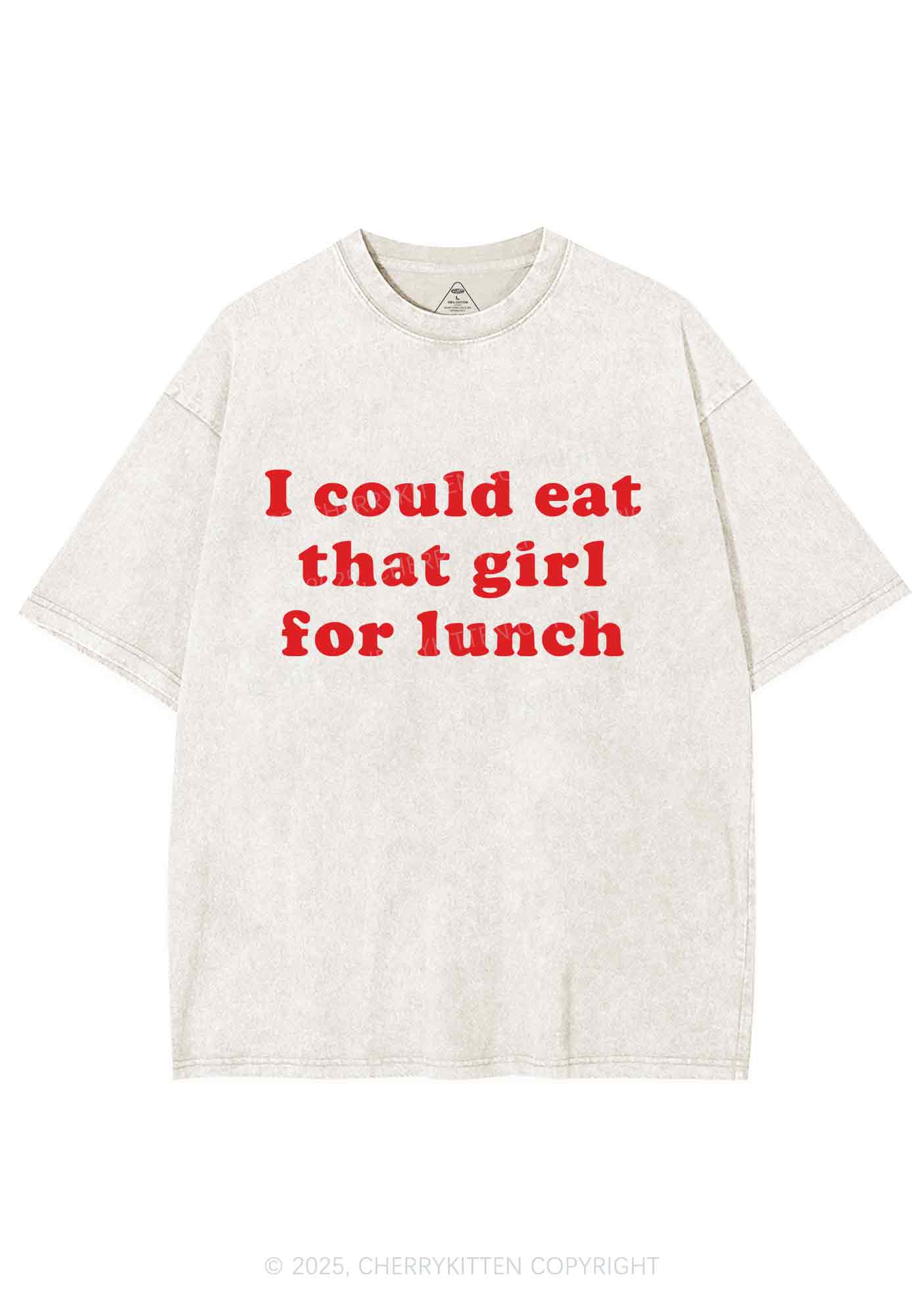 Eat That Girl For Lunch Y2K Shirts Washed Tee Cherrykitten