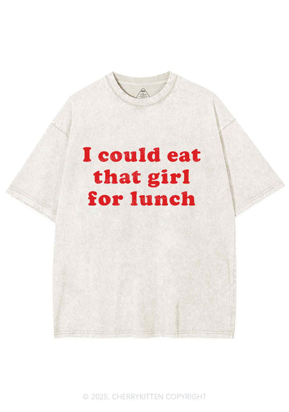 Eat That Girl For Lunch Y2K Shirts Washed Tee Cherrykitten