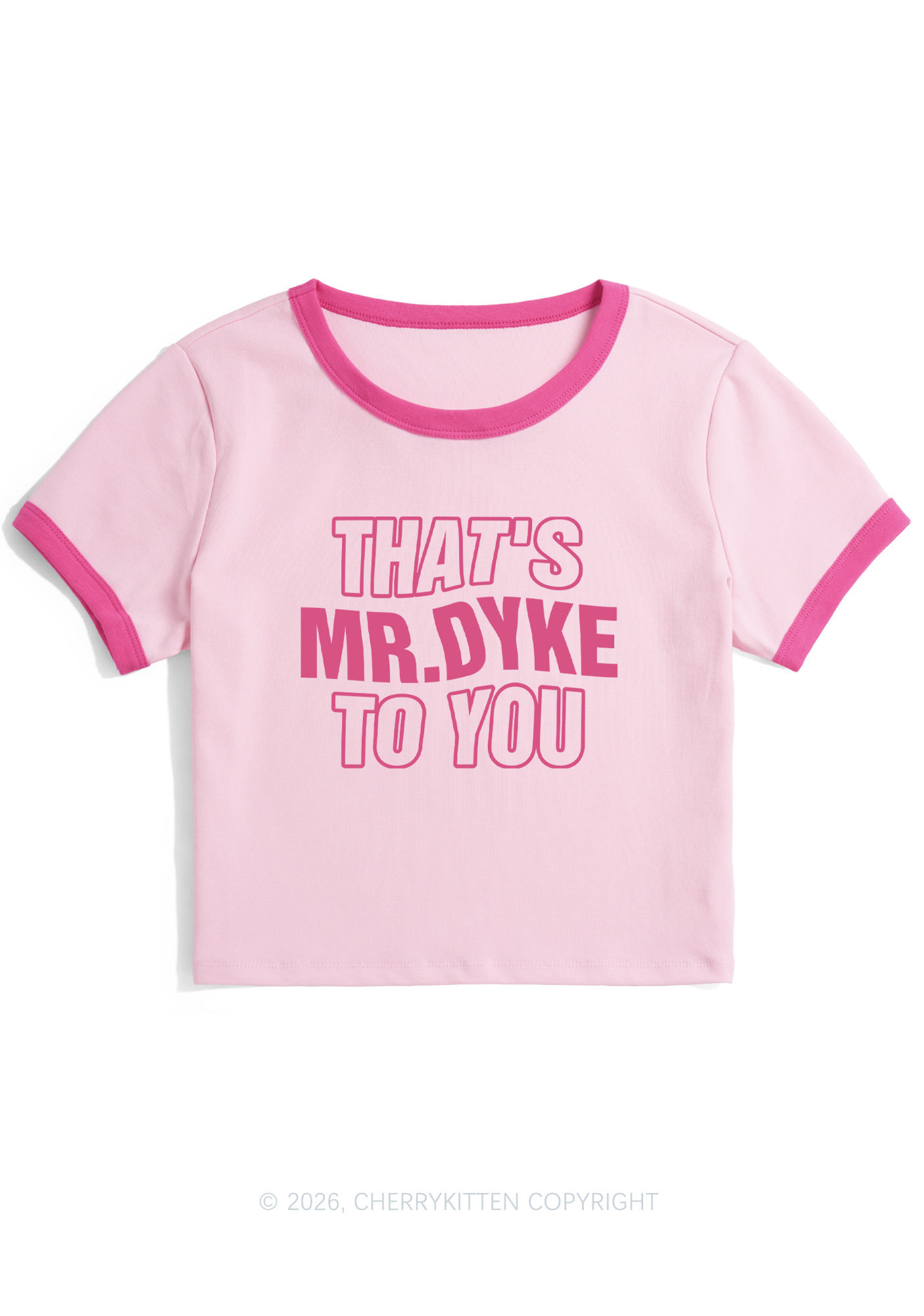 Thats Mr Dyke Pride Y2K Ringer Tee Cherrykitten