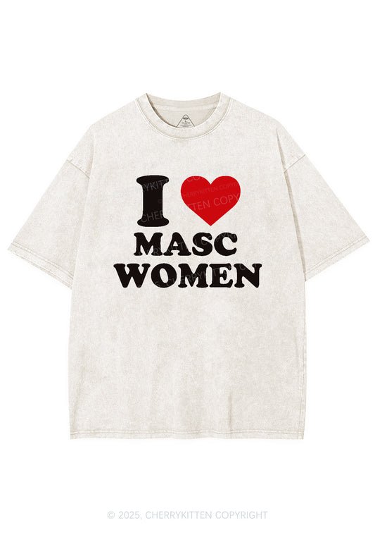 I Love Masc Women Pride Y2K Shirts Washed Tee Cherrykitten
