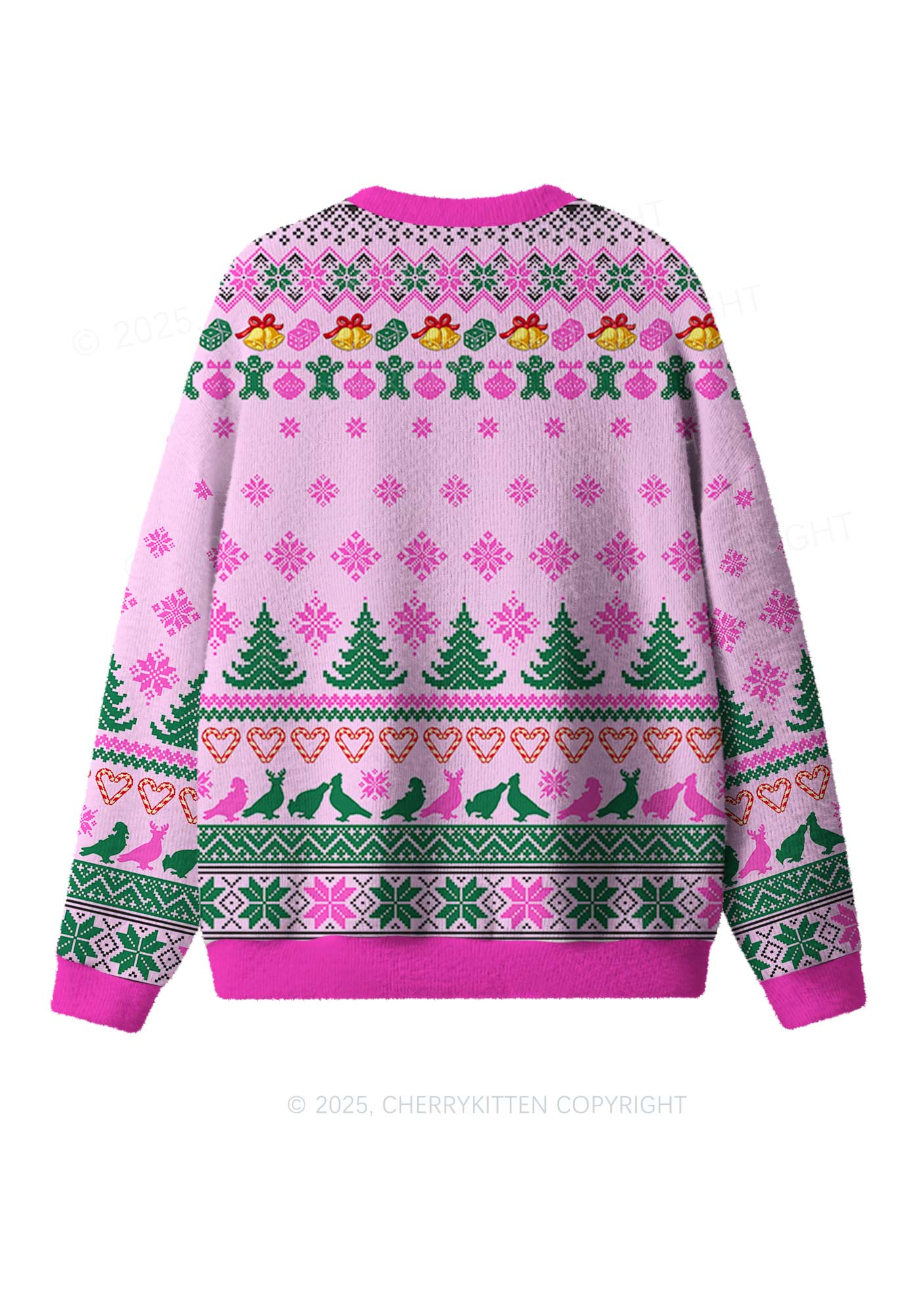 Christmas Pigeon Y2K Christmas Knit Sweatshirt Cherrykitten
