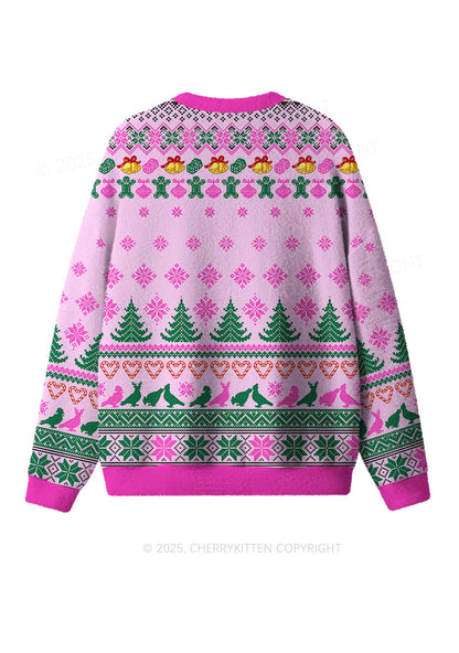 Christmas Pigeon Y2K Christmas Knit Sweatshirt Cherrykitten