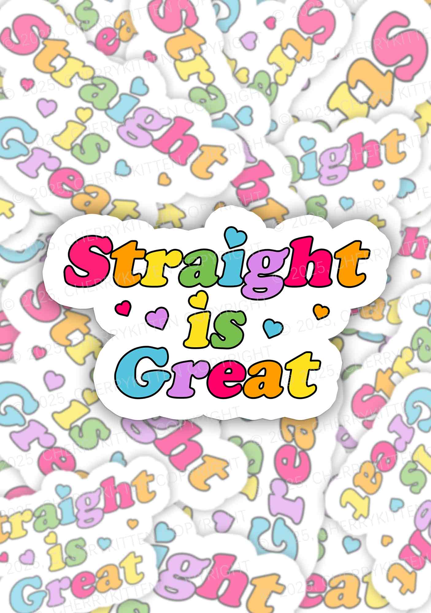 Straight Is Great Pride 1Pc Y2K Sticker Cherrykitten