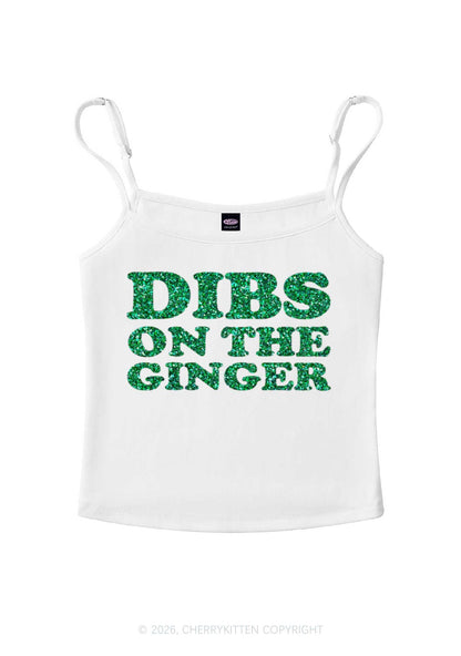 Glitter Dibs On The Ginger St Patricks Y2K Spaghetti Strap Cami Cherrykitten