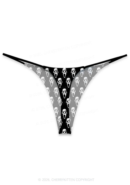 Halloween Spooky Ghost Y2K Print Bikini String Thong Cherrykitten