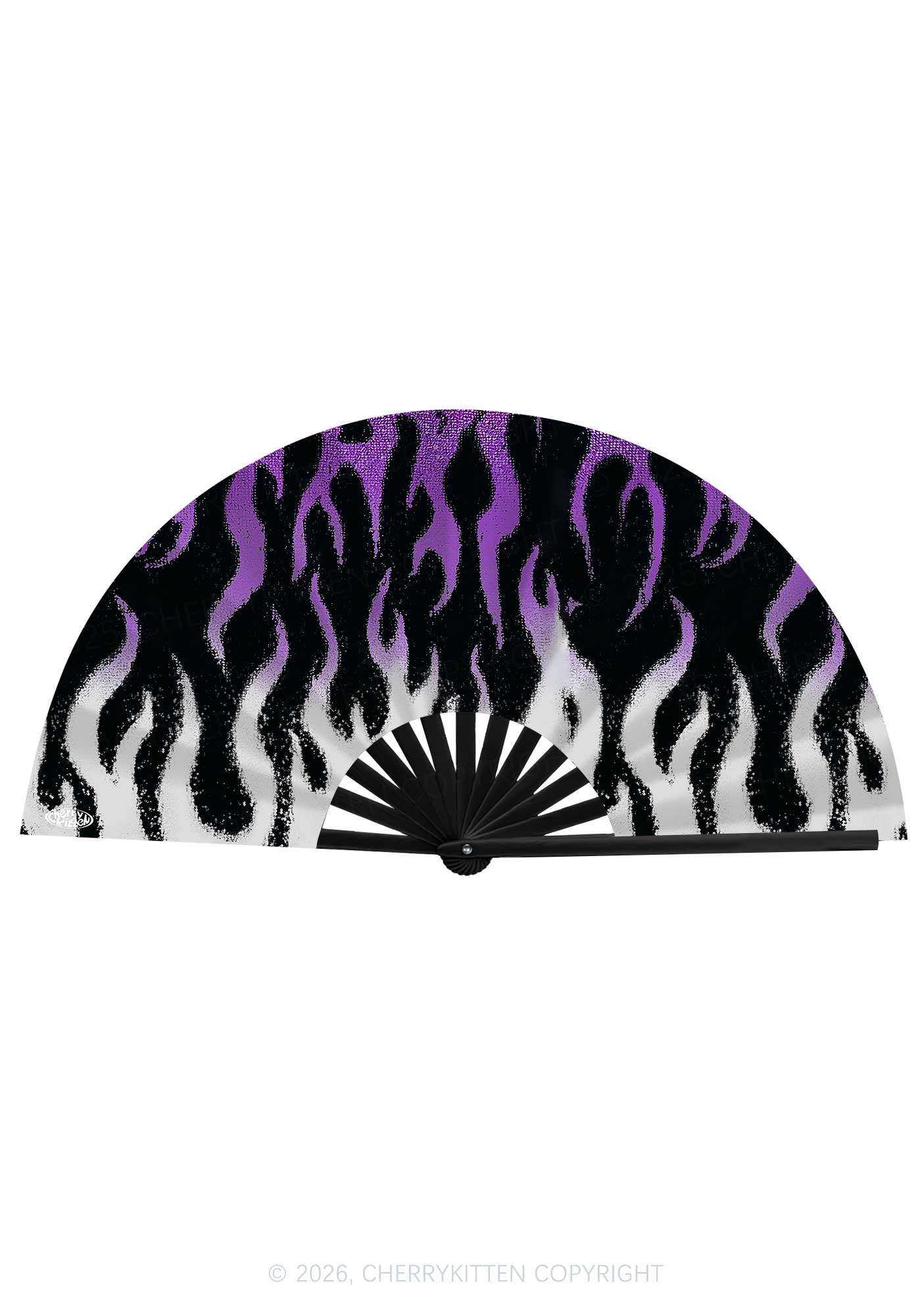 Asexual Flame Pride Y2K Rave Hand Fan Cherrykitten