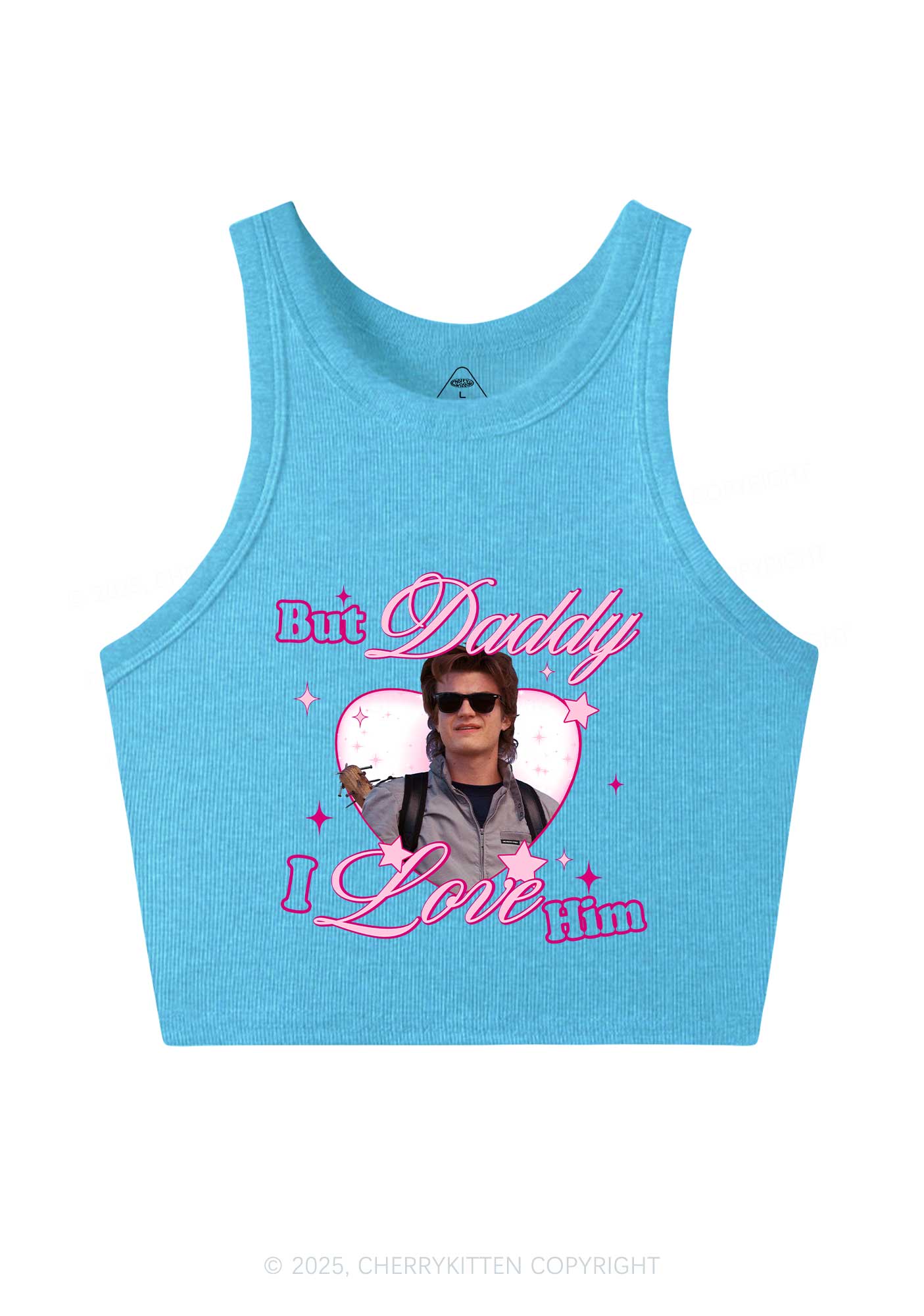 Daddy I Love Him Y2K Crop Tank Top Cherrykitten