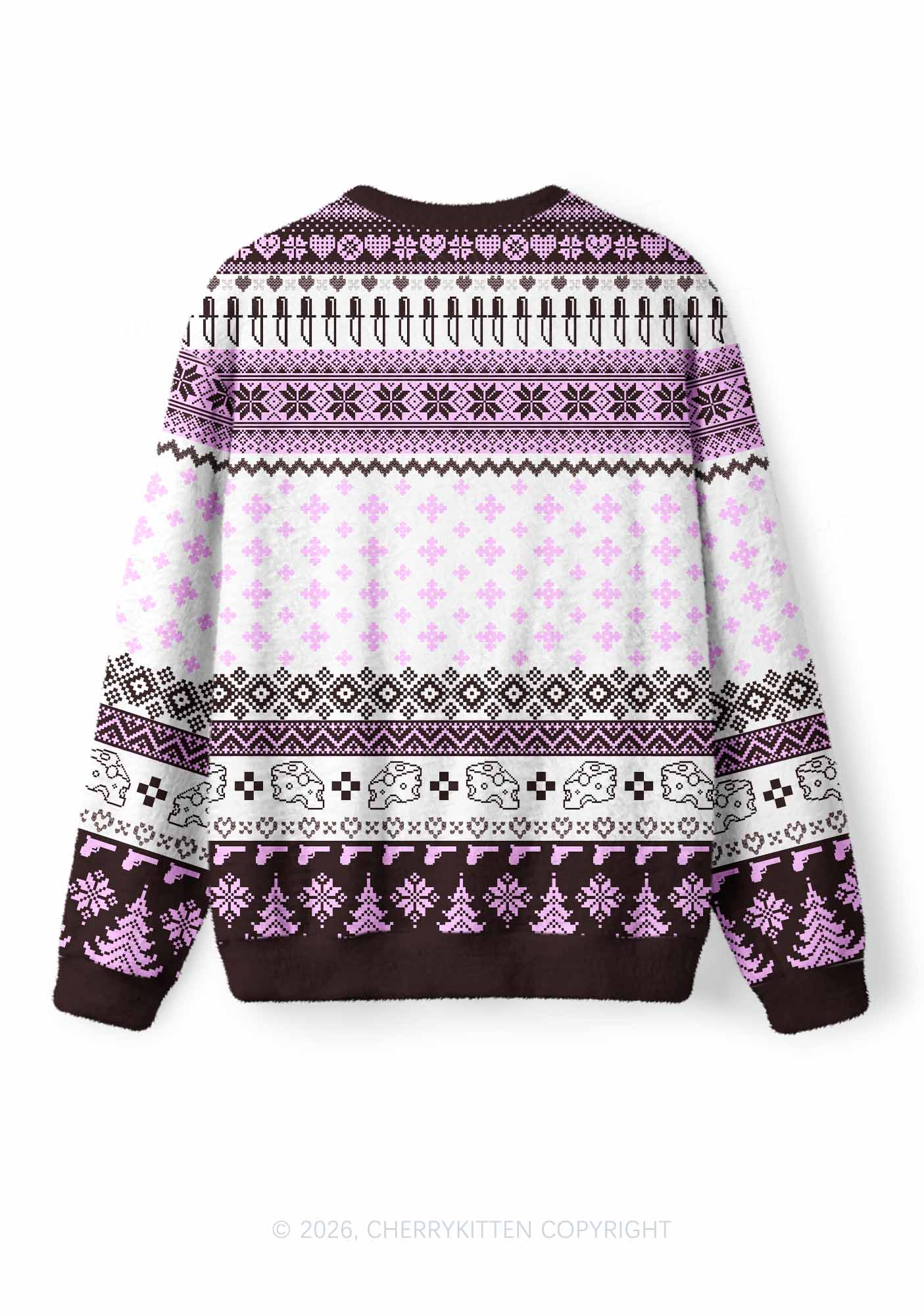 Smoking Rats Y2K Christmas Knit Sweatshirt Cherrykitten