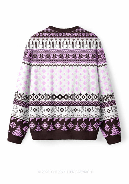 Smoking Rats Y2K Christmas Knit Sweatshirt Cherrykitten