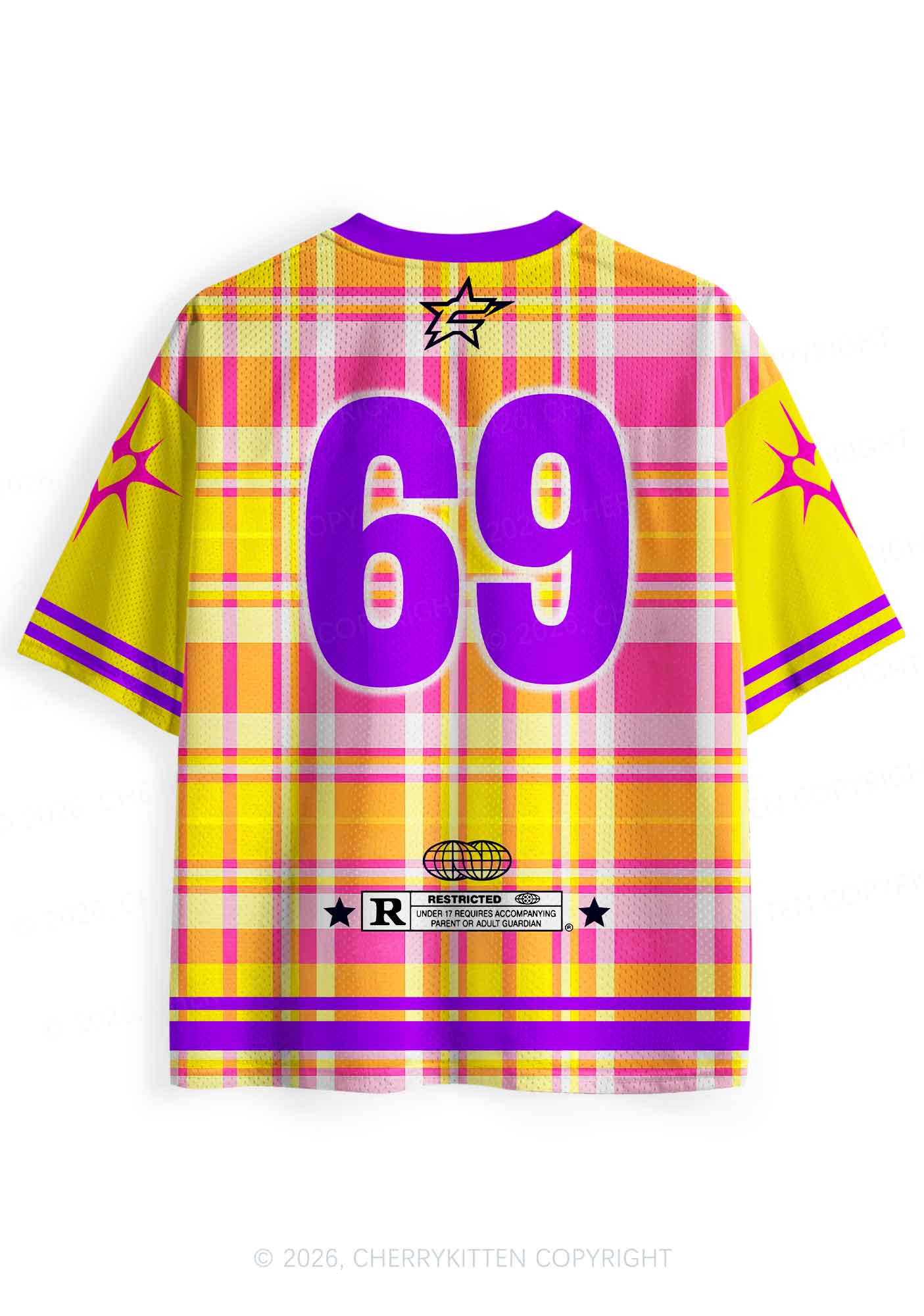 Smoke Blunt Yellow Plaid Y2K Sport Jersey Shirts Cherrykitten