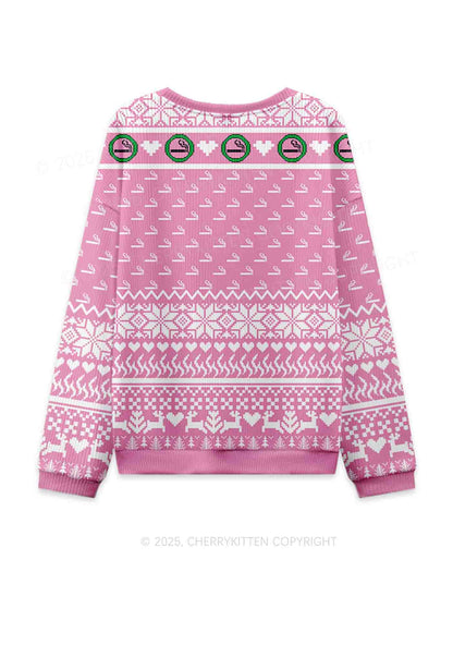Dont Give Me Cigarette Y2K Christmas Knit Sweatshirt Cherrykitten