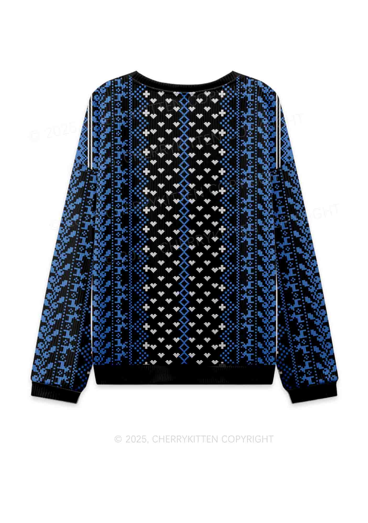 Blue Faggot Pride Y2K Knit Sweatshirt Cherrykitten