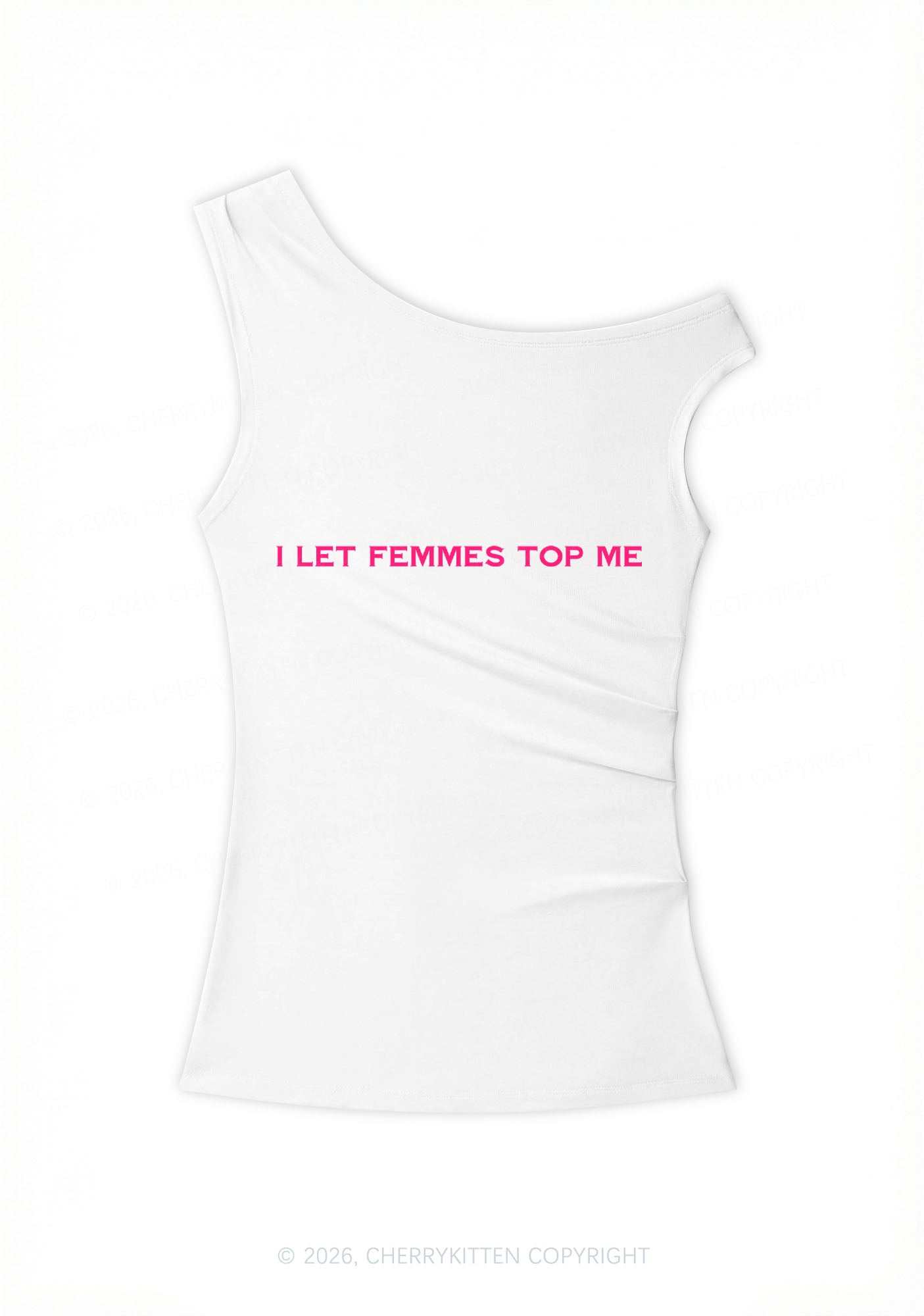 I Let Femmes Top Me Pride Y2K Off Shoulder Tank Top Cherrykitten