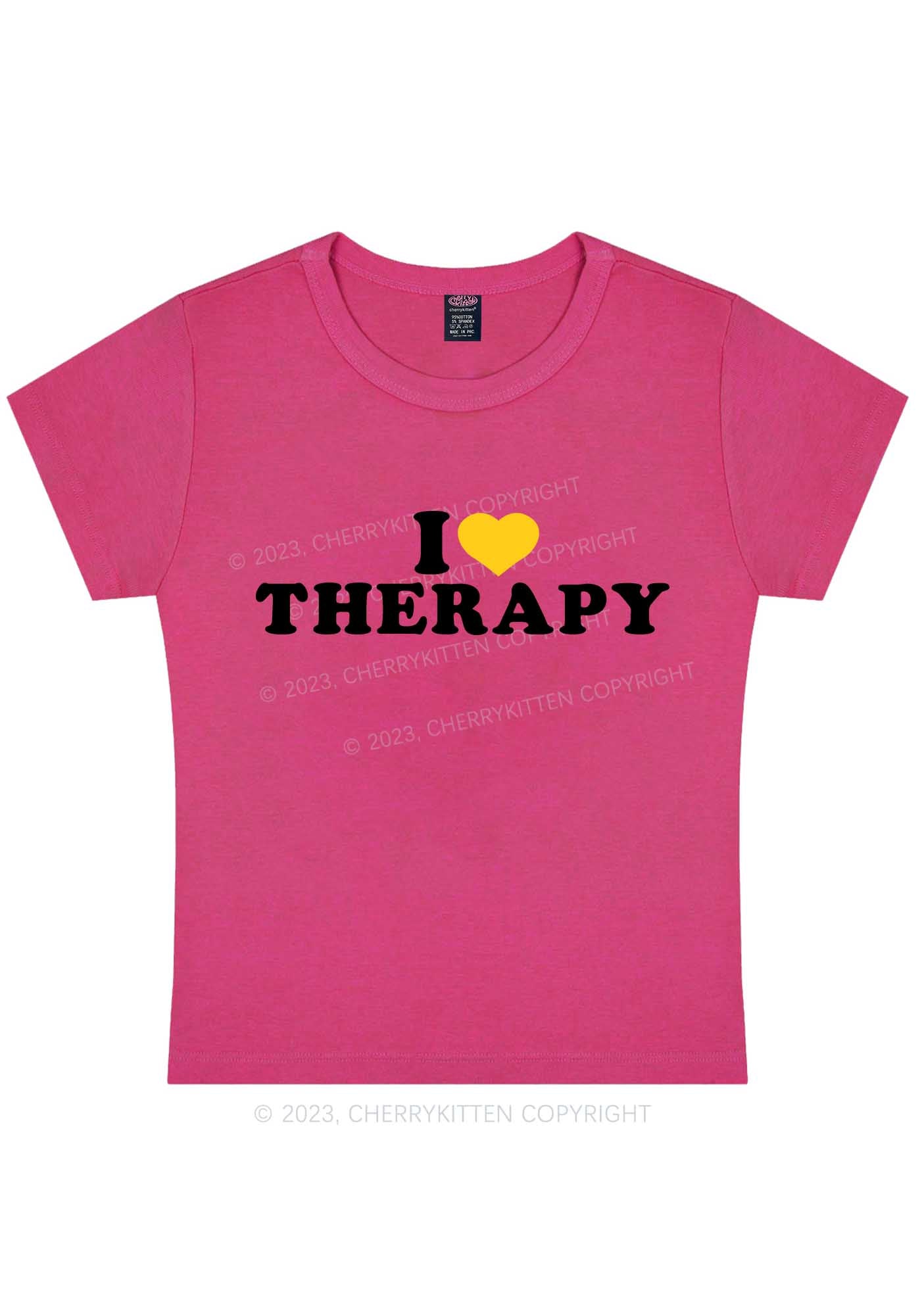 I Love Therapy Y2K Baby Tee Cherrykitten