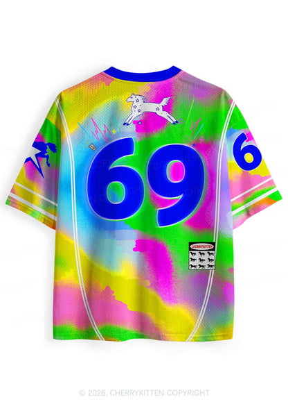 Rainbow K DJ Pony Y2K Sport Jersey Shirts Cherrykitten