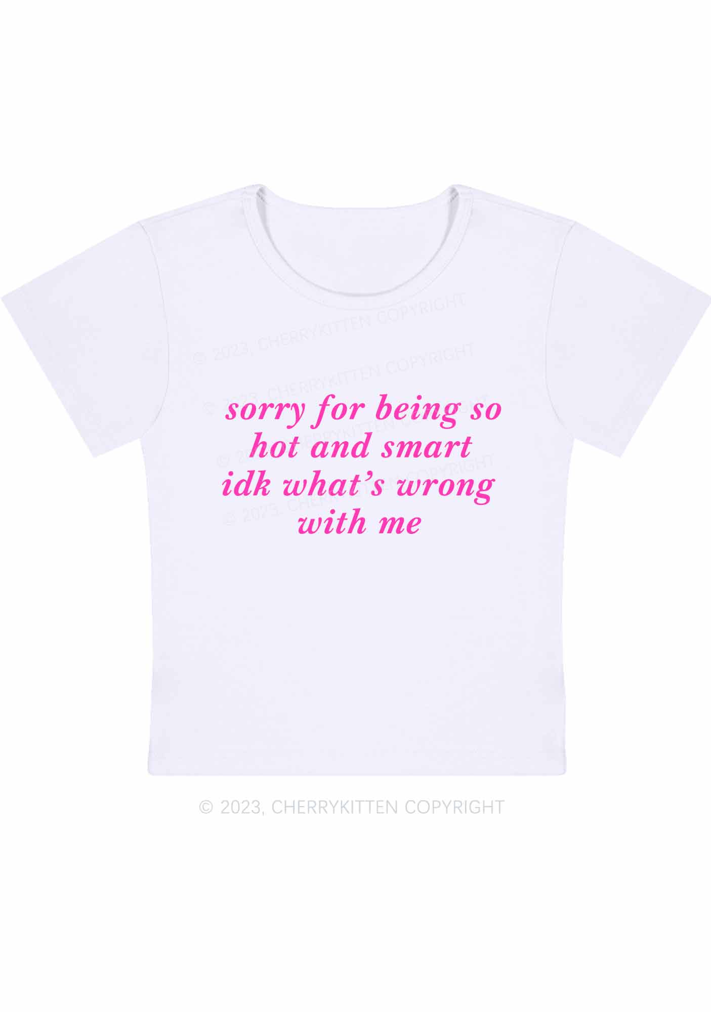 Sorry For Being So Smart Y2K Baby Tee Cherrykitten