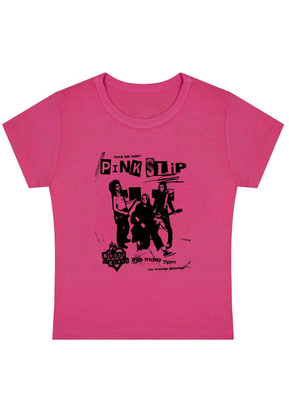 Curvy Pink Slip Take Me Away Baby Tee