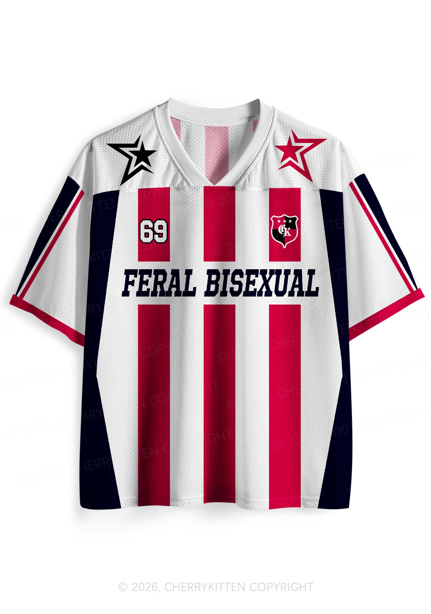 Feral Bisexual Pride Y2K Sport Jersey Shirts Cherrykitten